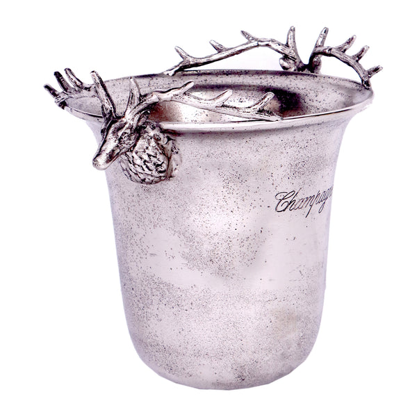 Small Rustic Wine/Champagne Cooler with Deer Handles 27cm
