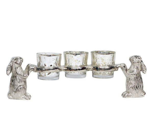 Rabbit Tealight Holder for 3 Candles 11cm