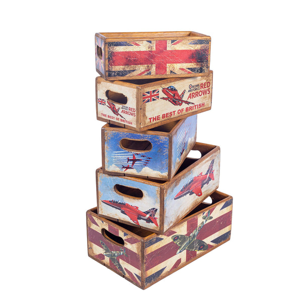 Set of 5 Nesting Shellfish Boxes - British