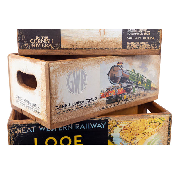 Set of 5 Nesitng Shellfish Boxes - Cornwall