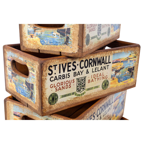 Set of 5 Nesting Shellfish Boxes - St Ives