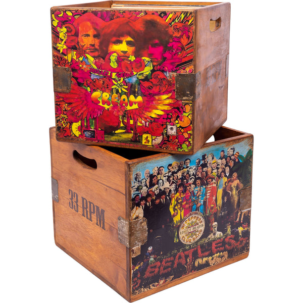 Set of 4 Nesting Vinyl Record Boxes - Beatles et al