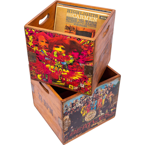 Set of 4 Nesting Vinyl Record Boxes - Beatles et al
