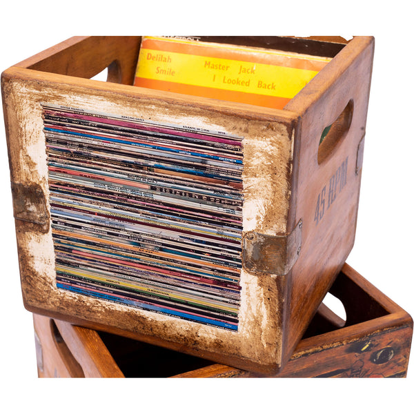 Set of 4 Nesting Vinyl Record Boxes - Beatles et al