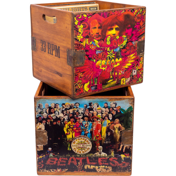 Set of 4 Nesting Vinyl Record Boxes - Beatles et al