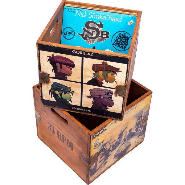 Set of 4 Nesting Vinyl Record Boxes - Oasis et al