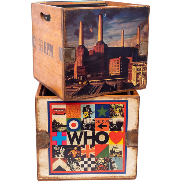Set of 4 Nesting Vinyl Record Boxes - Who et al