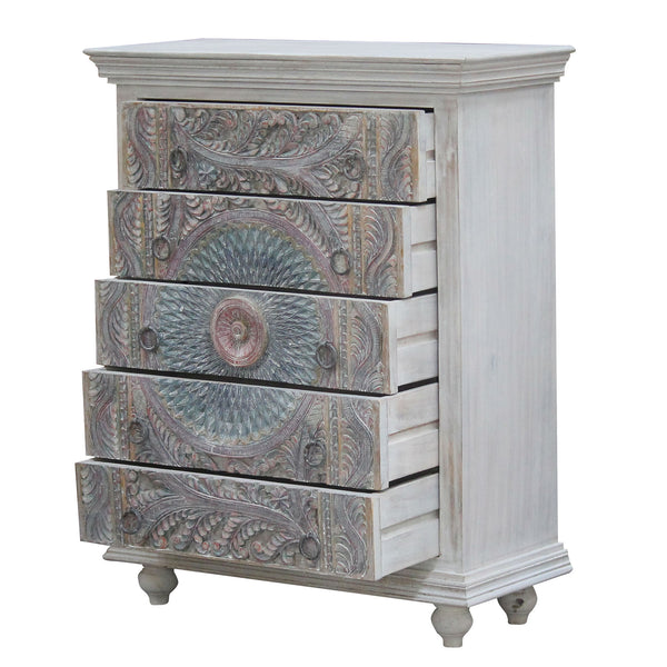 Hand Carved 5 Drawer Chest