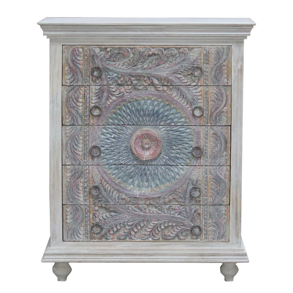 Hand Carved 5 Drawer Chest