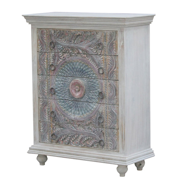Hand Carved 5 Drawer Chest