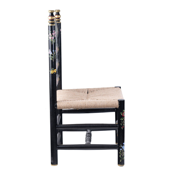 Black Lyre Bird Design Wooden Chair