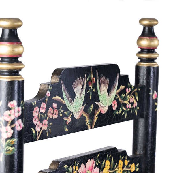 Black Lyre Bird Design Wooden Chair