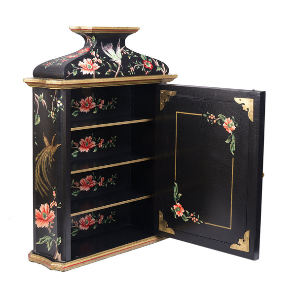 Black Lyre Bird Design Wall Unit