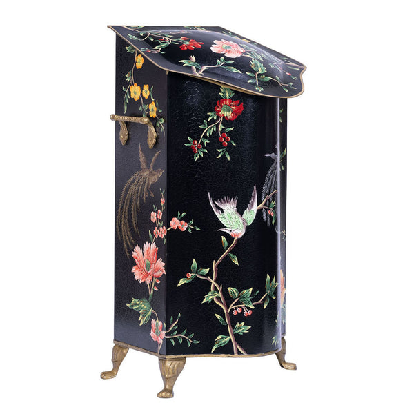 Black Lyre Bird Design Tall Decorative Box
