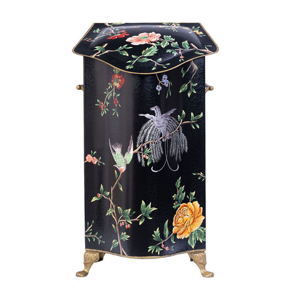 Black Lyre Bird Design Tall Decorative Box