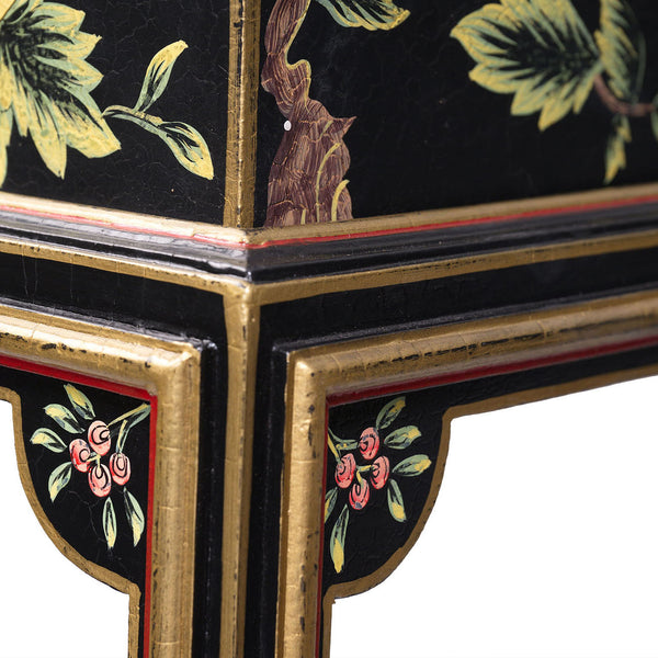 Black Lyre Bird Design Dome Box on Stand