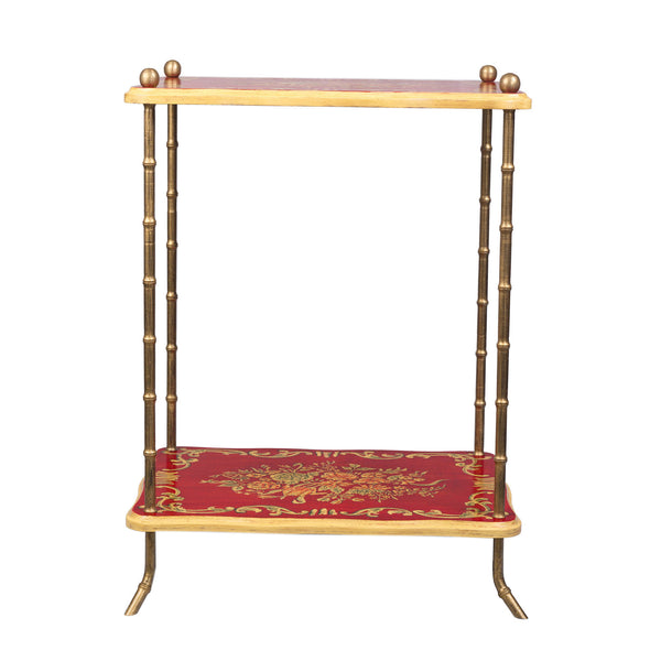 Red Floral Design 2 Tier Table