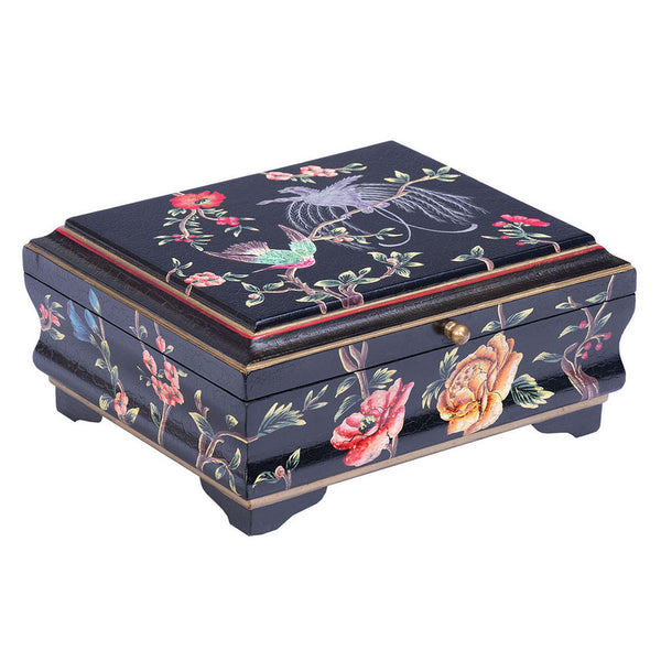 Black Lyre Bird Design Small Jewellery Box