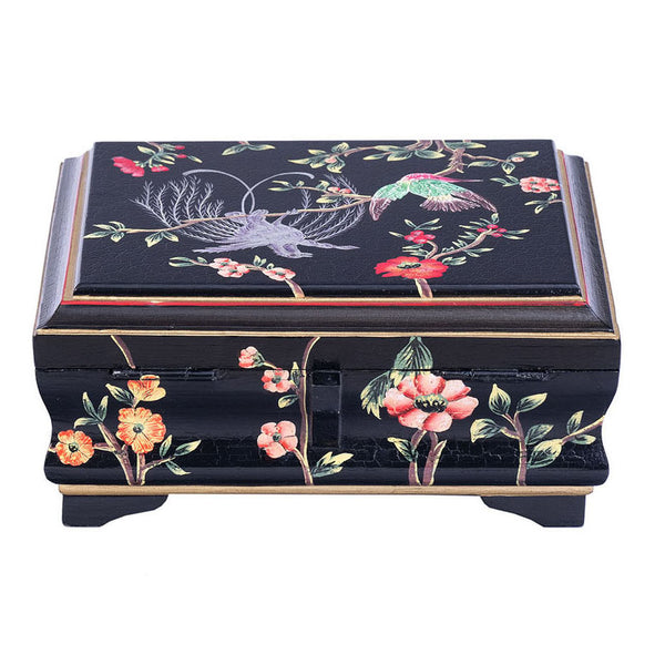 Black Lyre Bird Design Small Jewellery Box
