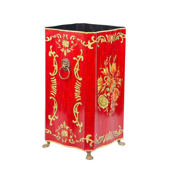 Red Floral Design Umbrella Stand