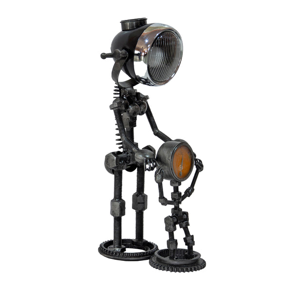 Reclaimed Parts Robot Table Lamp - Mother and Child