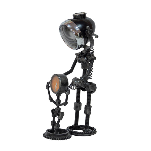 Reclaimed Parts Robot Table Lamp - Mother and Child