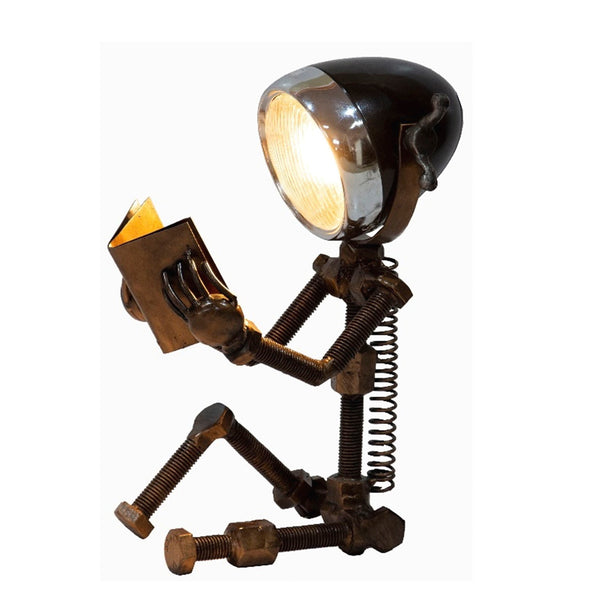 Reclaimed Parts Robot Table Lamp - Book Time
