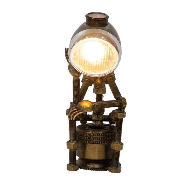 Reclaimed Parts Robot Table Lamp - A Gloomy Day
