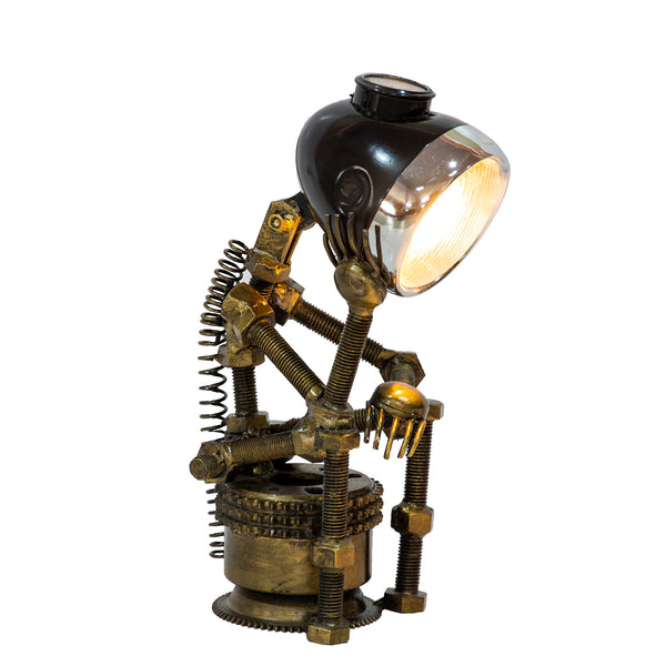 Reclaimed Parts Robot Table Lamp - A Gloomy Day