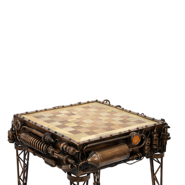 Reclaimed Iron Steampunk Theme Chess Table