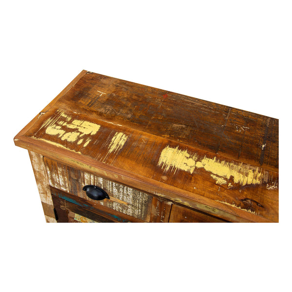 Marine Recycled 3 Drawer 3 Louvered Door Sideboard