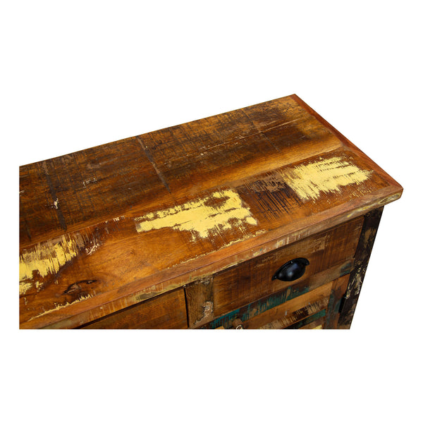 Marine Recycled 3 Drawer 3 Louvered Door Sideboard