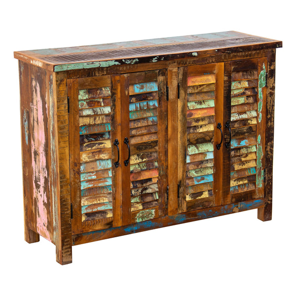 Marine Recycled 4 Louvered Door Sideboard