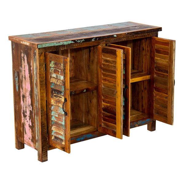 Marine Recycled 4 Louvered Door Sideboard