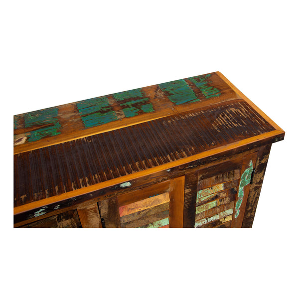 Marine Recycled 4 Louvered Door Sideboard