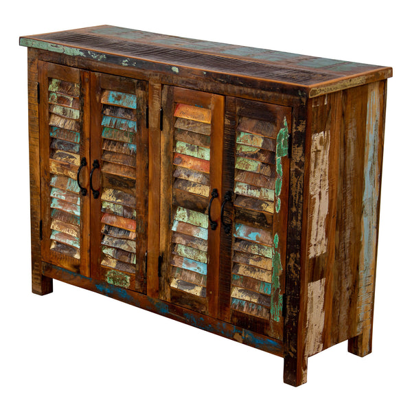 Marine Recycled 4 Louvered Door Sideboard