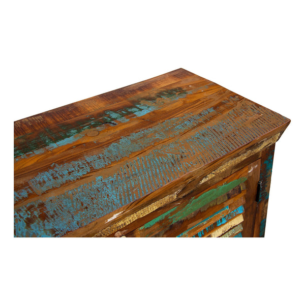 Marine Recycled 4 Drawer 2 Louvered Door Sideboard