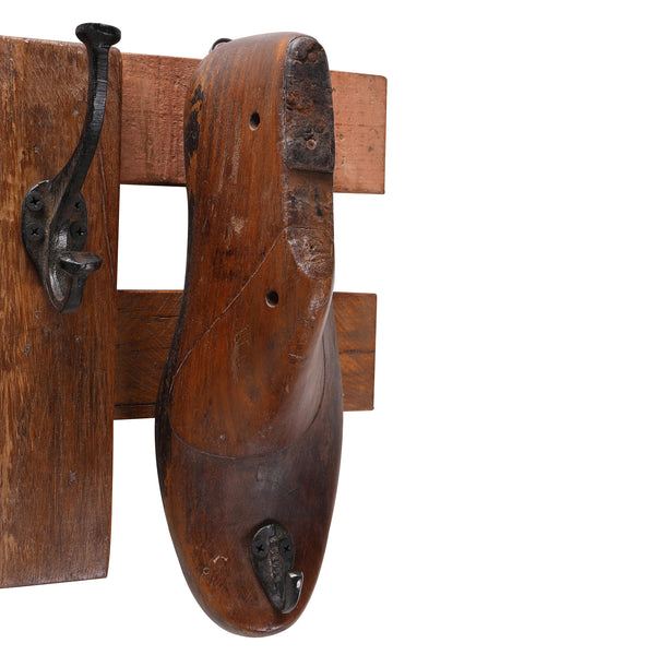 Coat Rack made from 4 Antique Shoe Moulds