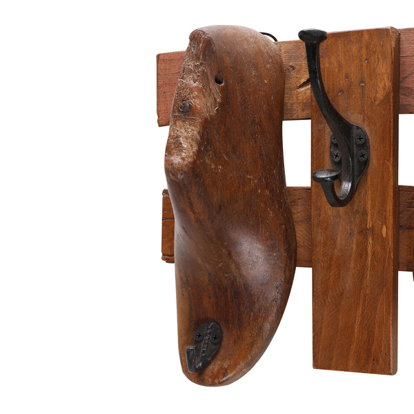 Coat Rack made from 4 Antique Shoe Moulds