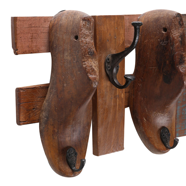 Coat Rack made from 4 Antique Shoe Moulds