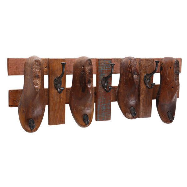 Coat Rack made from 4 Antique Shoe Moulds