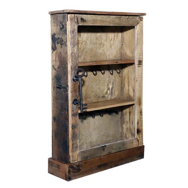 Key Cabinet with Hooks, Shelf and Antique Key Handle