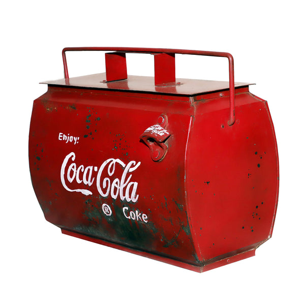 Vintage Coca-Cola Cooler Box with Handle