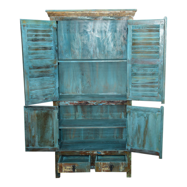 Marine Recycled 2 Drawer 4 Door Tall Cabinet