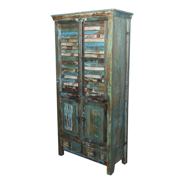 Marine Recycled 2 Drawer 4 Door Tall Cabinet
