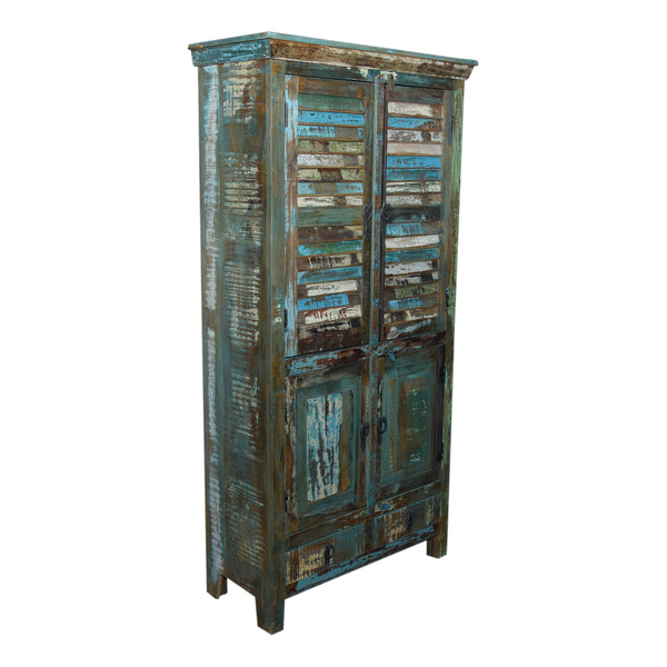 Marine Recycled 2 Drawer 4 Door Tall Cabinet