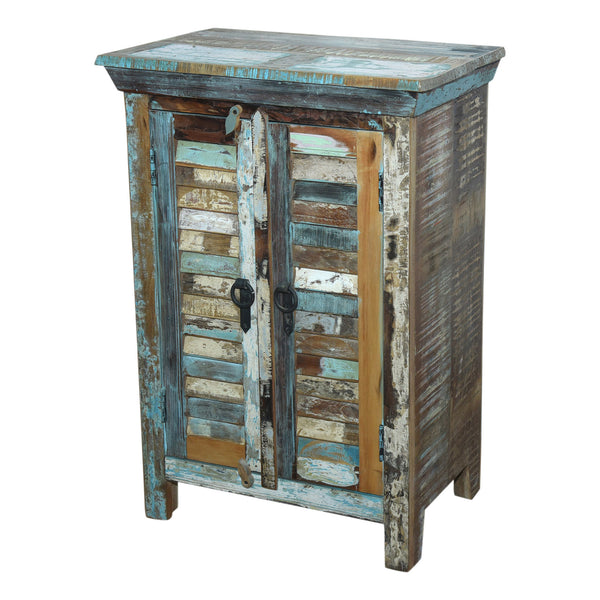 Marine Recycled 2 Louvered Door Cabinet