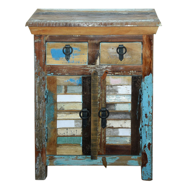 Marine Recycled 2 Drawer 2 Louvered Door Cabinet