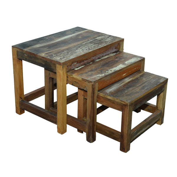Marine Recycled Nest of 3 Tables