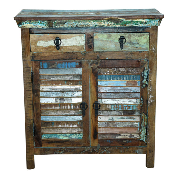 Marine Recycled 2 Drawer 2 Louvered Door Sideboard